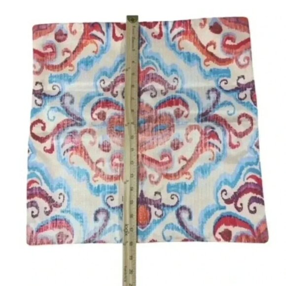 Set of 3 18x18 Western Native American Blue/Peach Pillow Covers Boho Aztec Throw - Picture 4 of 6